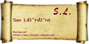 Sax Lóránt névjegykártya